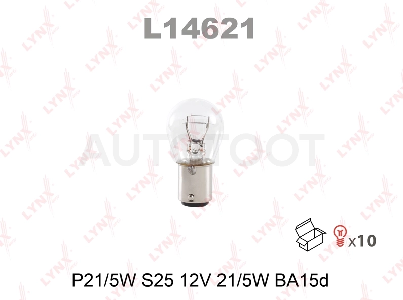 Лампа P21/5W S25 12V 21/5W BA15D LYNXauto