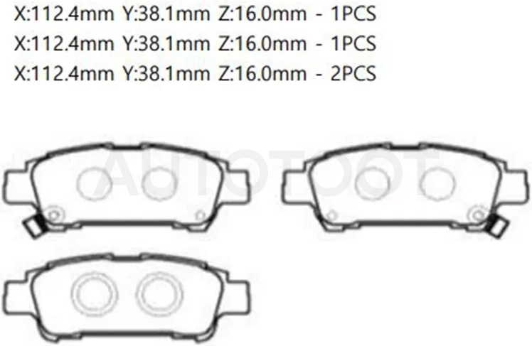 Колодки тормозные (Сзади) Toyota Ipsum (ACM20) 01-09 / Noah 07-13