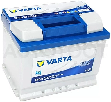 Аккумулятор VARTA 60Ah 540A прямая полярность(+-)