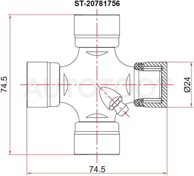 Крестовина карданного вала -JTU0081 Just Drive для CHEVROLET CAPTIVA