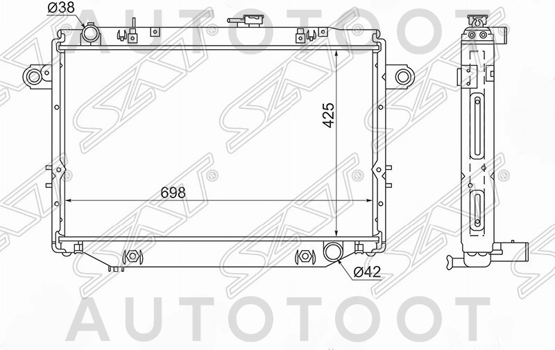 Радиатор охлаждения 1HZ,1FZ-FE 4.2-4.5 -PRS3910 Patron для TOYOTA LAND CRUISER