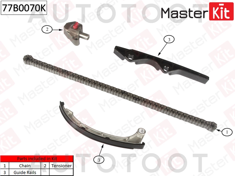 Ремкомплект цепи ГРМ без шестерни 1.4 CR14DE -77B0070K MasterKit для NISSAN NOTE