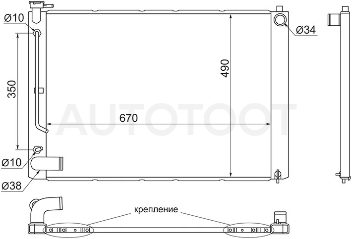 Радиатор Lexus RX 03-09 / Toyota Harrier (XU30) 03-13 - Артикул TY0003MCU30 - Производитель Sat - Фото, Отзывы, Цены