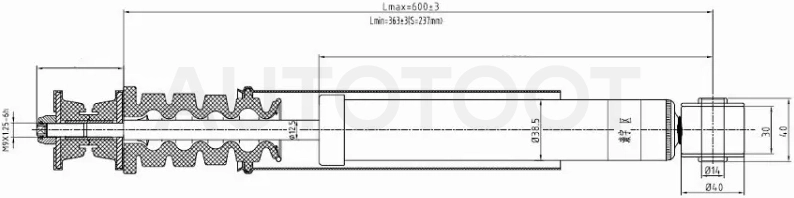 Амортизатор Nissan March 02-07 / Note 05-13 (Сзади/ Справа=Слева)
