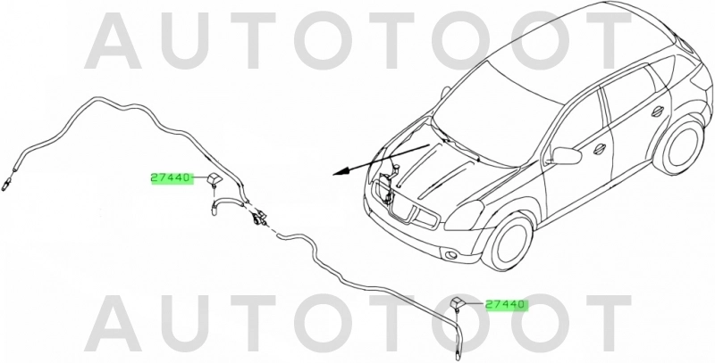 Форсунка омывателя лобового стекла -KWN052 Kortex для NISSAN QASHQAI, NISSAN DUALIS