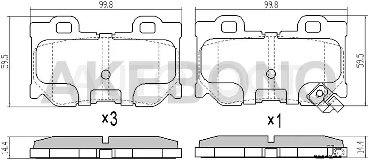 Колодки тормозные (Сзади) Infiniti FX35 08-12 / FX30d 10-13 / FX37 08-13 / FX50 08-13 / Nissan 370Z 09-20