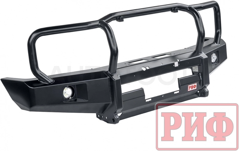 Toyota Land Cruiser 76/78 2007+ Бампер РИФ передний c доп. фарами и защит. дугой, под штат. лебедку