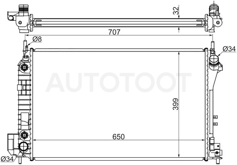 Радиатор Cadillac BLS 06-10 / Fiat Croma 05-10