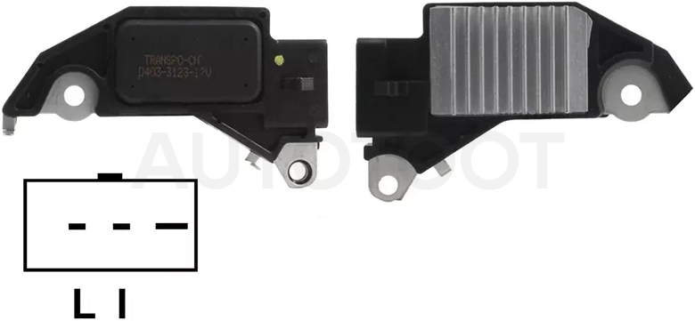 Реле-регулятор напряжения генератора CHEVROLET NUBIRA/DAEWOO LANOS/TACUMA/NEXIA/ESPERO 94-08 T18SED/X20SE