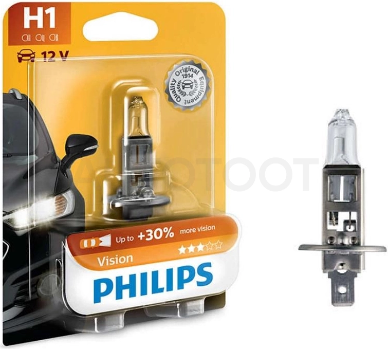 Лампа H1 Philips +30% в блистере