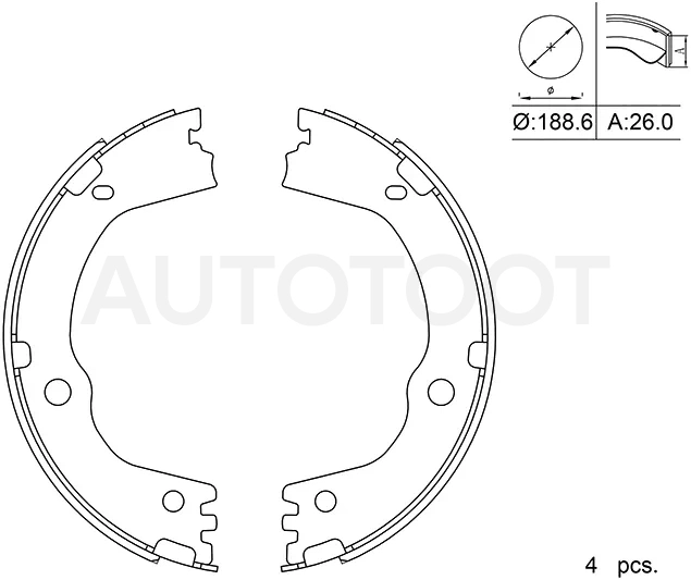Колодки тормозные барабанные (Сзади/ Стояночный тормоз) Hyundai Santa Fe 05-12 / Tucson 15-19