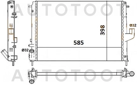 Радиатор охлаждения (с кондиционером) -RN0002082 Sat для RENAULT DUSTER, NISSAN ALMERA