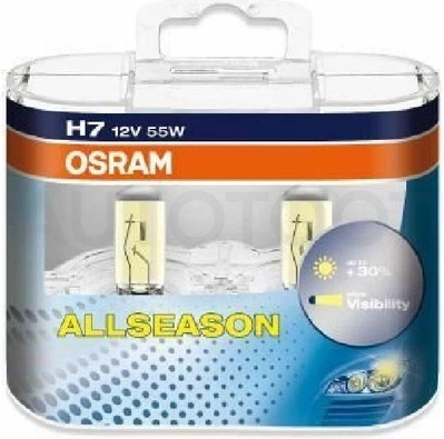 Комплект ламп H7 12V 55W PX26d ALLSEASON +30% больше света, 3000К 2шт.