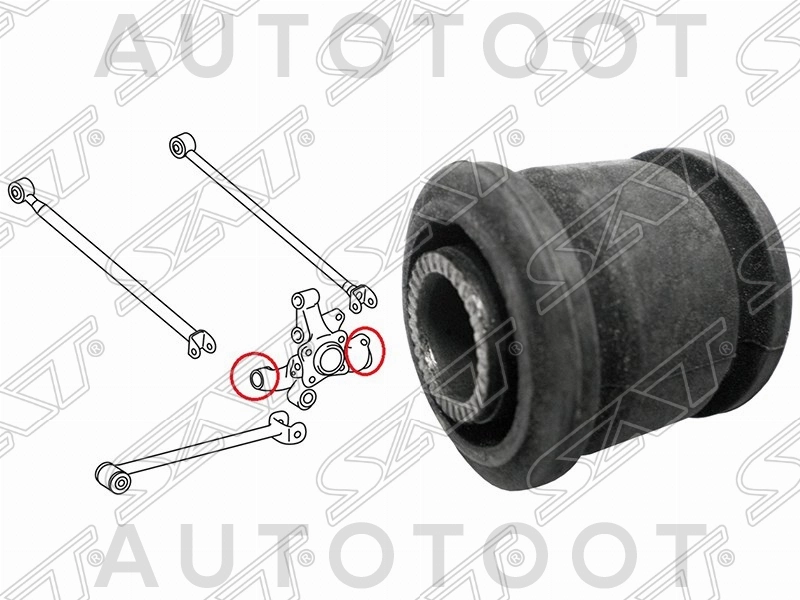 Сайлентблок задней поперечной тяги наружный (в цапфу) -ST4872548020 Sat для TOYOTA HARRIER, LEXUS RX300, TOYOTA KLUGER, TOYOTA HIGHLANDER, TOYOTA AVALON, TOYOTA CAMRY
