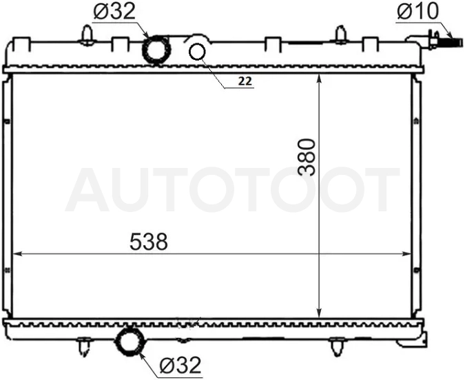 Радиатор Citroen C4 04-11 / Xsara 97-06 / Peugeot 206 98-09 / 307 01-08
