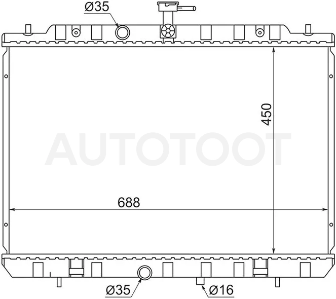 Радиатор Nissan Serena 10-16 / X-Trail 07-15 / Rogue 07-14