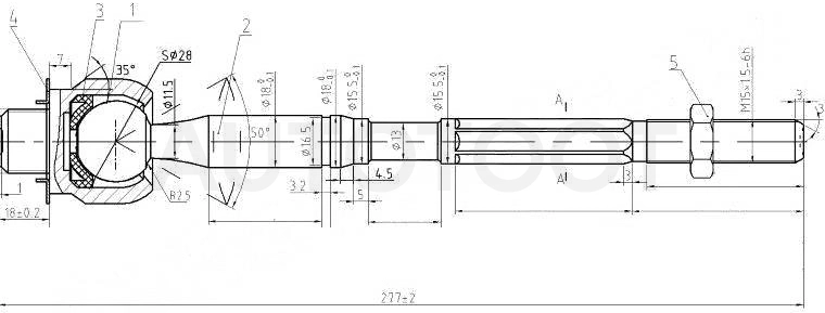 Тяга рулевая -ST4550339265 Sat для TOYOTA LAND CRUISER PRADO