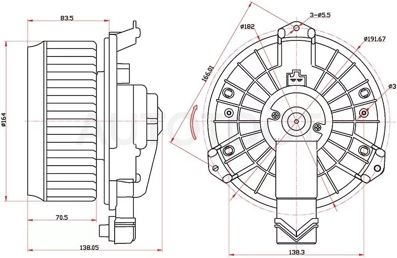 Мотор отопителя салона (Левый руль) Honda Civic 05-12 / Civic USA 05-08