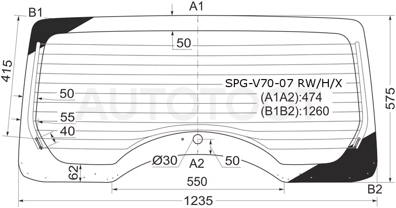 Стекло заднее (Цвет зеленый/ Обогрев) Mitsubishi Pajero 06-20 - Артикул SPGV7007RWHX - Производитель Sat - Фото, Отзывы, Цены