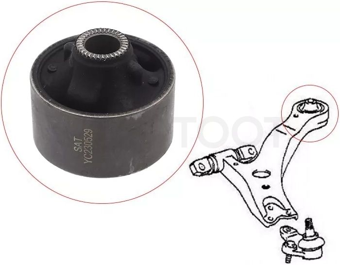 Сайлентблок рычага Toyota Camry (XV30,XV40,XV50) 01-18 / Harrier 03-13 - Артикул ST4865533050 - Производитель Sat - Фото, Отзывы, Цены