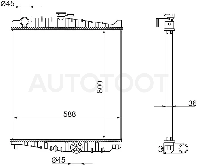 Радиатор Nissan Diesel Condor 91 - Артикул NS00181 - Производитель Sat - Фото, Отзывы, Цены
