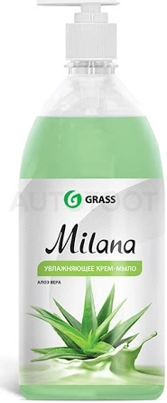 Мыло жидкое GRASS Milana алоэ вера с дозатором 1л