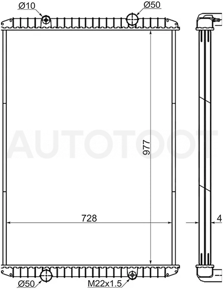 Радиатор Renault Magnum 91-13 - Артикул RN0010 - Производитель Sat - Фото, Отзывы, Цены