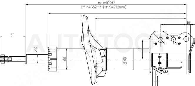 Амортизатор задний правый -JAS0168 Just Drive для MAZDA 323 (FAMILIA), MAZDA 5 (PREMACY)