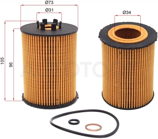 Фильтр масляный (картридж) BMW X5 E70 4.8i 06-10/6-SERIES E63/E64 04-11/7-SERIES E65/E66 01-08