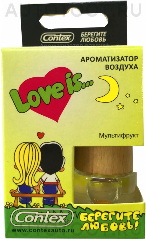 Ароматизатор подвесной бутылочка CONTEX LOVE IS 8мл Мультифрукт - Артикул 00000212593 - Производитель CONTEX - Фото, Отзывы, Цены