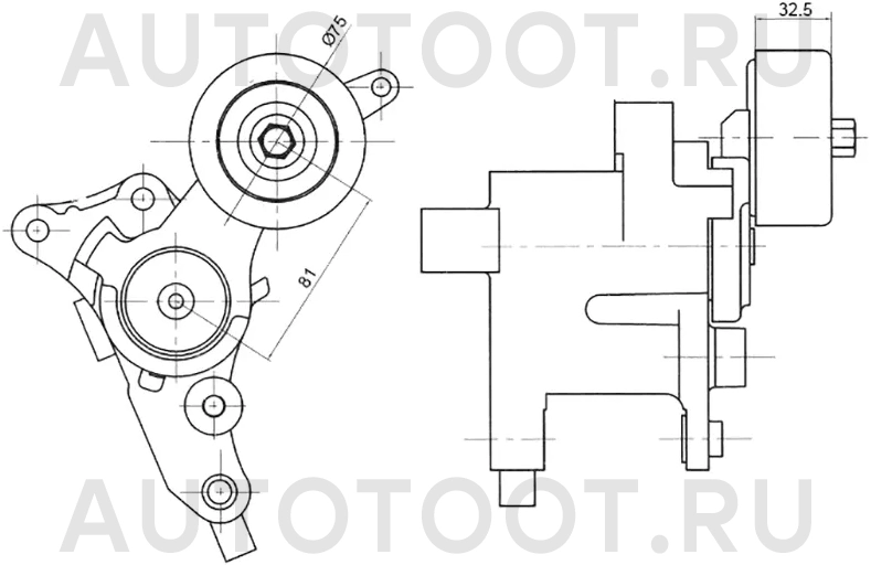 Натяжитель приводного ремня TOYOTA DYNA/HIACE 1/2KDFTV 04 - Артикул ST1662030031 - Производитель Sat - Фото, Отзывы, Цены