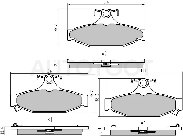 Колодки тормозные (Сзади) SsangYong Korando 96-06 / Musso 93-05 / Rexton 01-17
