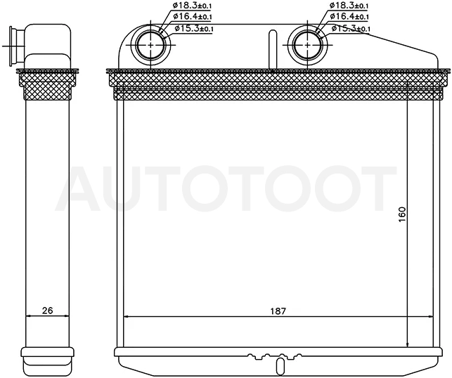 Радиатор отопителя салона Opel Corsa 06-14 / Alfa Romeo MiTo 08-16