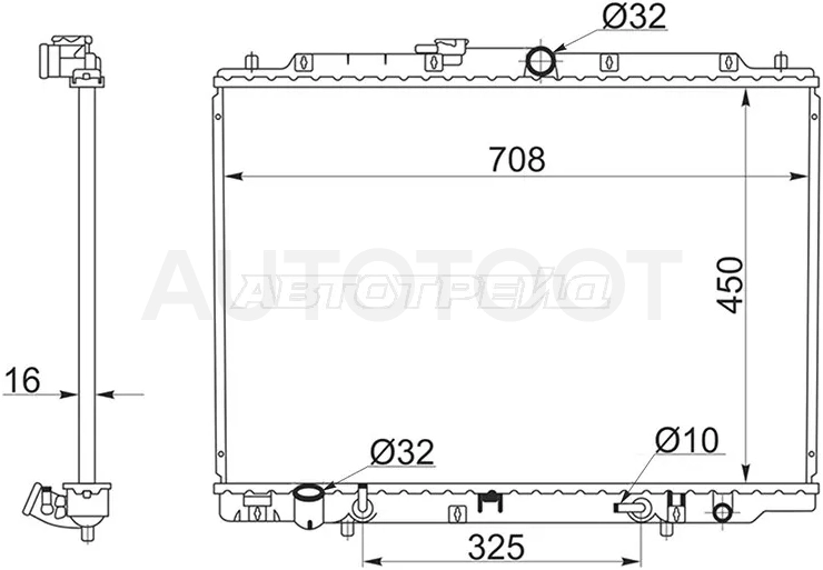 Радиатор Honda Odyssey 94-04 - Артикул HD000730 - Производитель Sat - Фото, Отзывы, Цены
