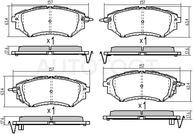 Колодки тормозные (Спереди) Subaru Forester 12-16 / Impreza 07-16 / Legacy 03-17 / Levorg 14-20