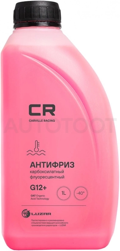 Антифриз красный Carville Racing G12+ -40С 1л (1.07кг) флуоресцентный
