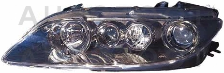 Фара левая (ксенон, с противотуманкой, с электрокорректором, внутри черная) -  для MAZDA 6 (ATENZA)