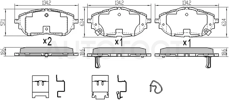 Колодки тормозные (Спереди) Toyota Corolla (E180,E210) 12-22 / Auris 12-18
