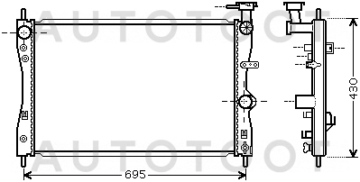 Радиатор охлаждения -1026695SX Stellox для MITSUBISHI COLT