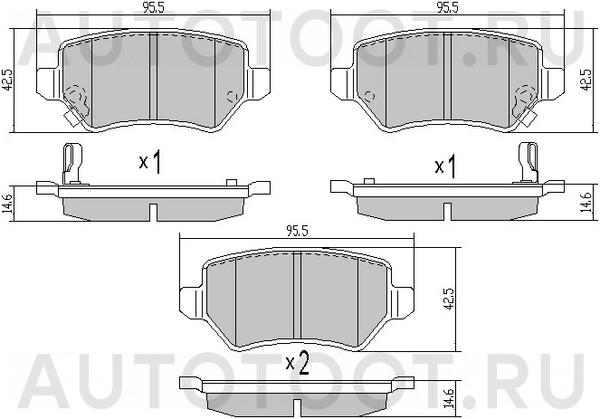 Колодки тормозные задние -ST1605995 Sat для LADA (ВАЗ) XRAY, OPEL ASTRA