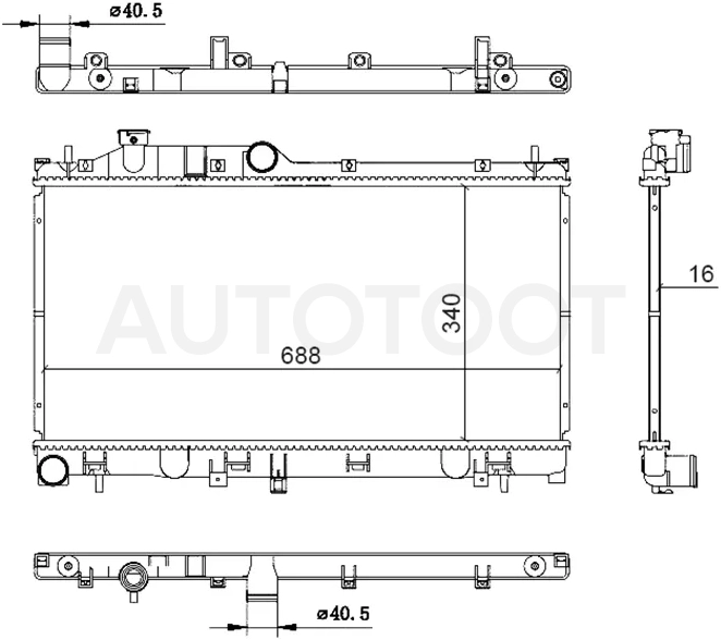 Радиатор Subaru Forester 12-19 - Артикул SB0005SJ - Производитель Sat - Фото, Отзывы, Цены