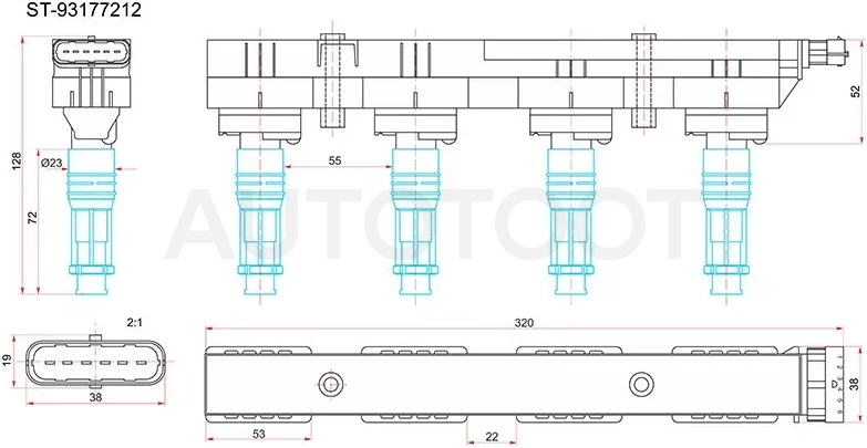 Катушка зажигания OPEL ASTRA A/H/G 04-09/SUZUKI WAGON R 04-08/RENAULT SANDERO 09- Z12 (модуль)
