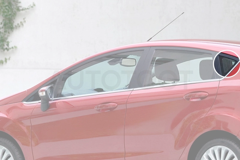 Стекло багажника боковое заднее левое -  для FORD FIESTA
