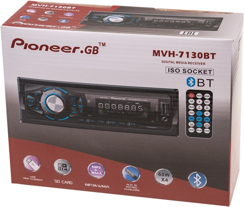Pioneer Автомагнитола Pioneer.GB MVH 7130 ВТ с Bluetooth - Артикул MVH7130 - Производитель Pioneer - Фото, Отзывы, Цены