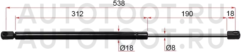 Амортизатор капота Volkswagen Touareg 02-10 (Справа=Слева) - Артикул ST7L6823359B - Производитель Sat - Фото, Отзывы, Цены