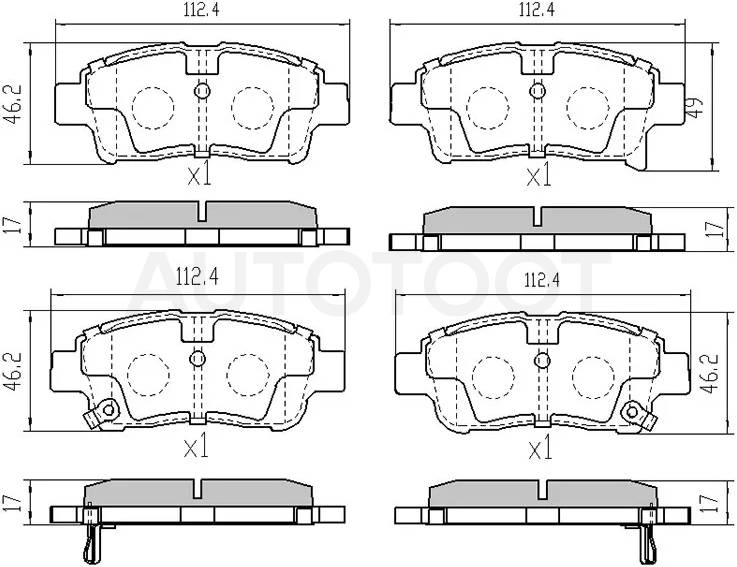 Колодки тормозные (Спереди) Toyota Probox 02-14 / Succeed 02-14 / Vitz 99-05 / Echo 99-05