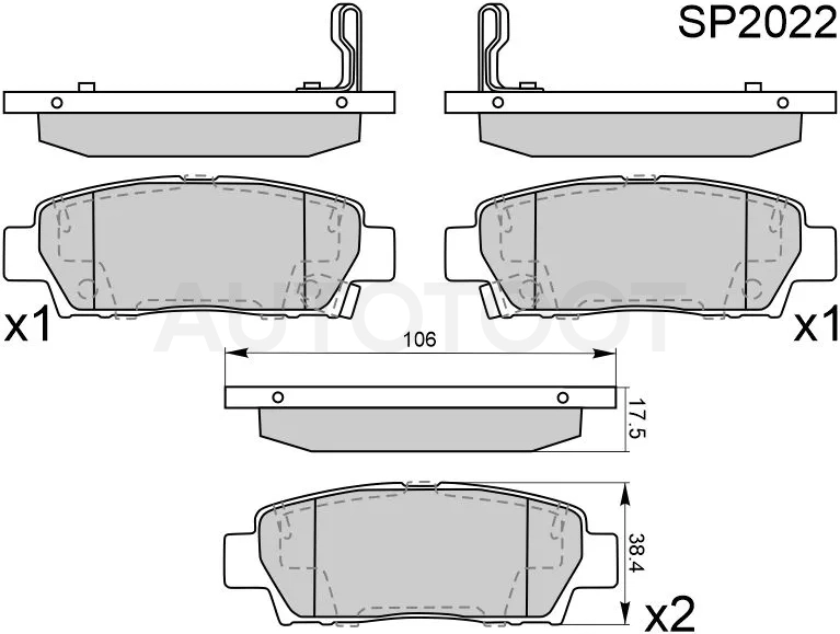 Колодки тормозные (Сзади) Toyota Crown 95-01 / Mark II (X90) 92-96 / Chaser (X90) 92-96 / Cresta (X90) 92-96