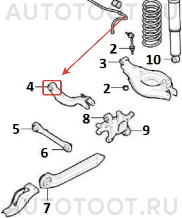 Сайлентблок заднего поперечного рычага внутренний -GRM35111 G-Autoparts для CHEVROLET CAPTIVA