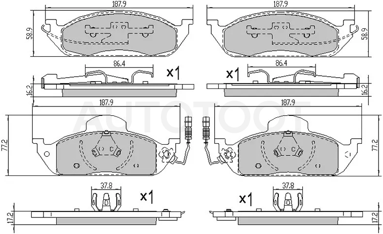 Колодки тормозные (Спереди) Mercedes-Benz M-Class 97-05 - Артикул STA1634201220 - Производитель Sat - Фото, Отзывы, Цены