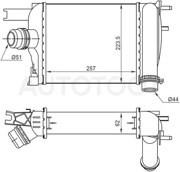 Интеркулер RENAULT DUSTER 1,5D/ARKANA 1,3 19 - Артикул ST2110015 - Производитель Sat - Фото, Отзывы, Цены